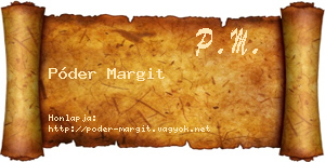 Póder Margit névjegykártya
